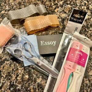 Essoy Hair Styling Set with Scissors, Combs, Thinning Tools, Wig Grips